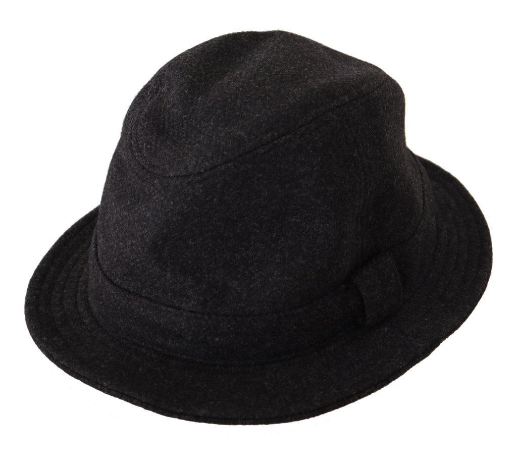 Gray Virgin Wool Logo Fedora Trilby Cappello Hat