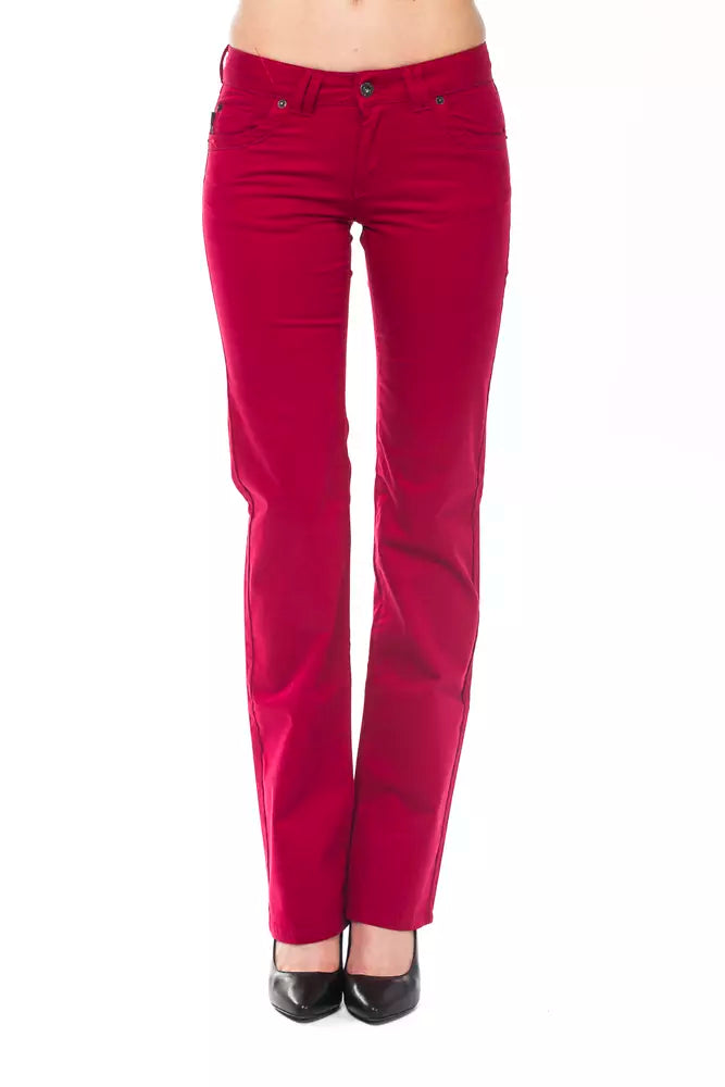 Red Cotton Women's Pants