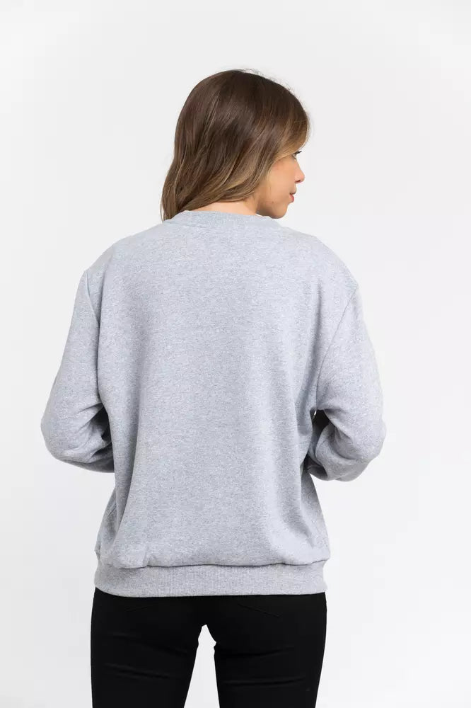 Gray Cotton Women Sweatshirt