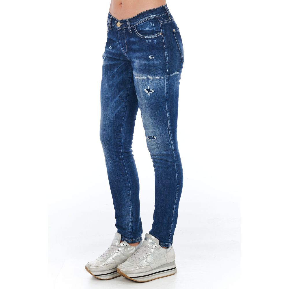 Blue Cotton Women Jeans