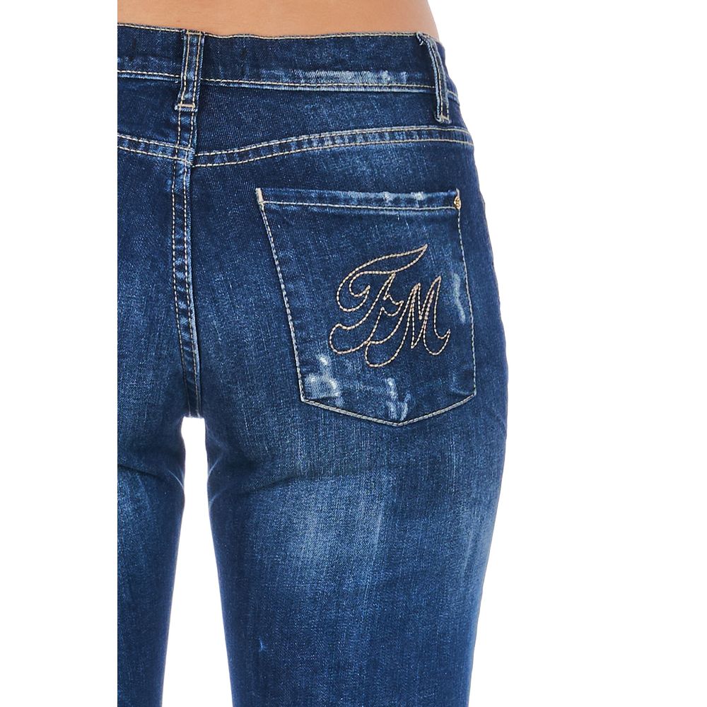 Blue Cotton Women Jeans