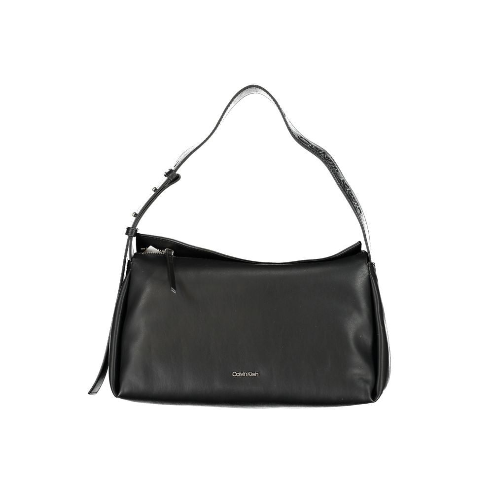 Black Polyester Women Handbag