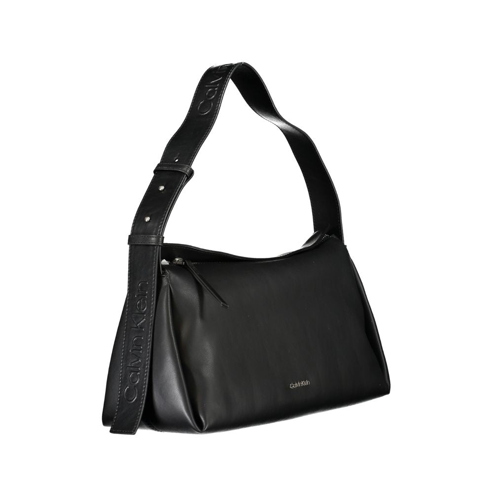 Black Polyester Women Handbag