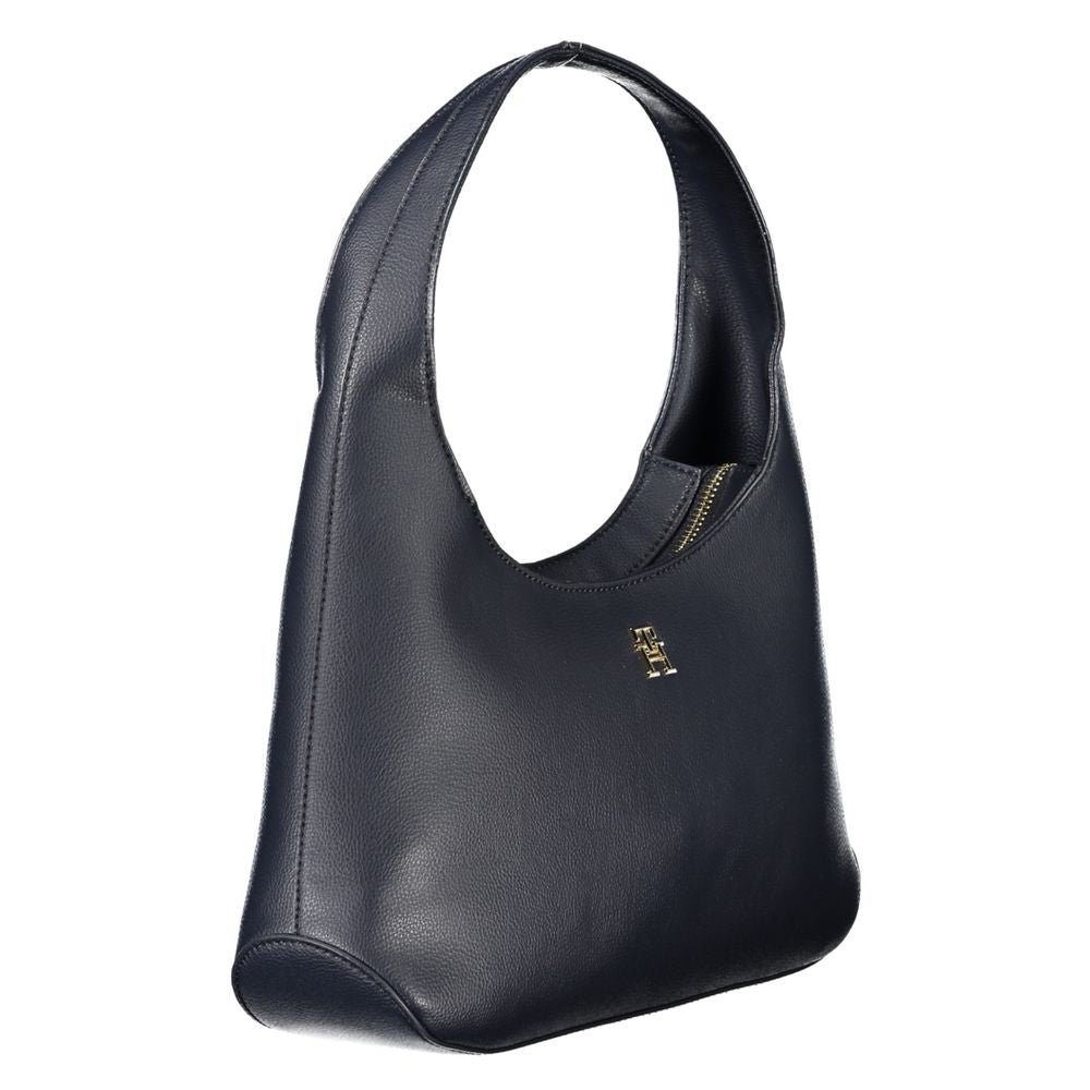 Blue Polyester Women Handbag