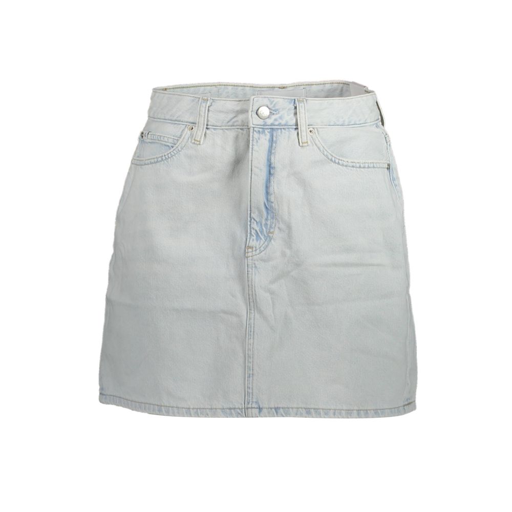 Light Blue Cotton Women Skirt