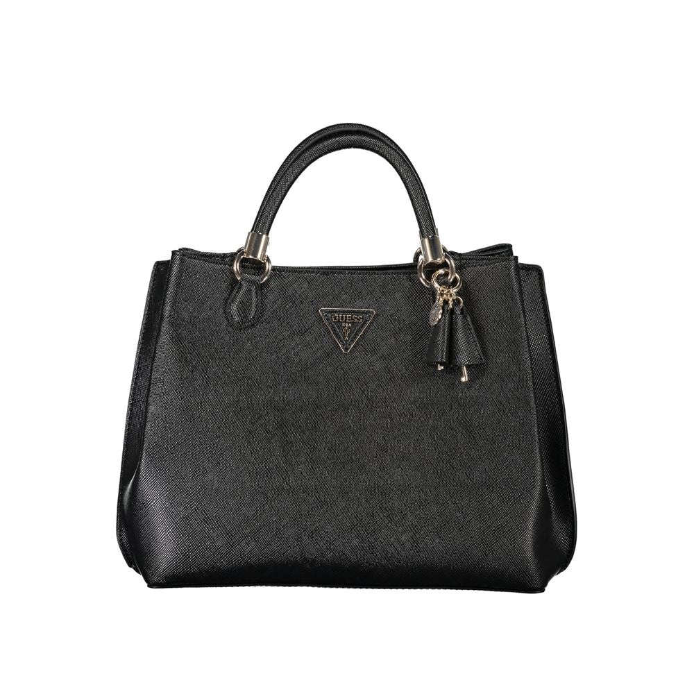 Black Polyurethane Women Handbag