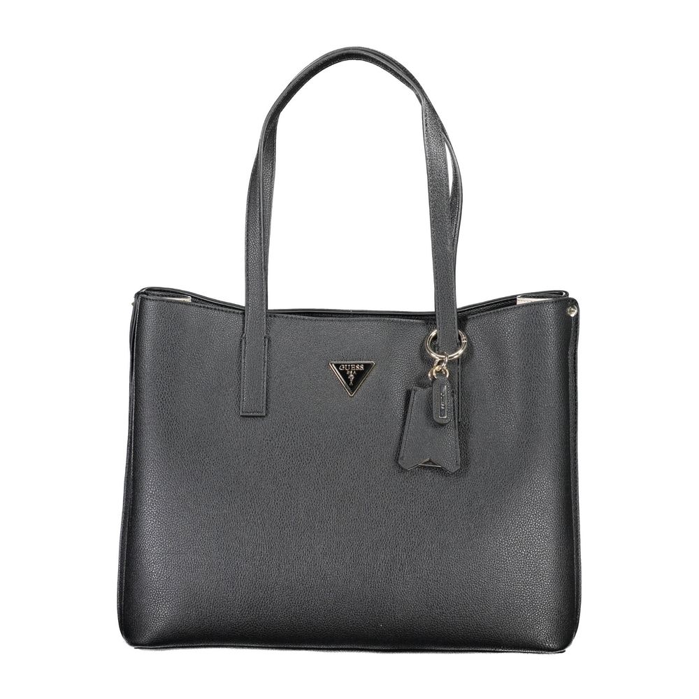 Black Polyurethane Women Handbag