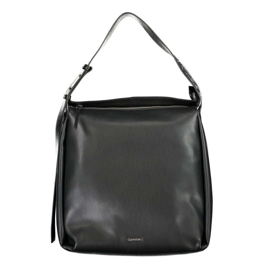 Black Polyester Women Handbag