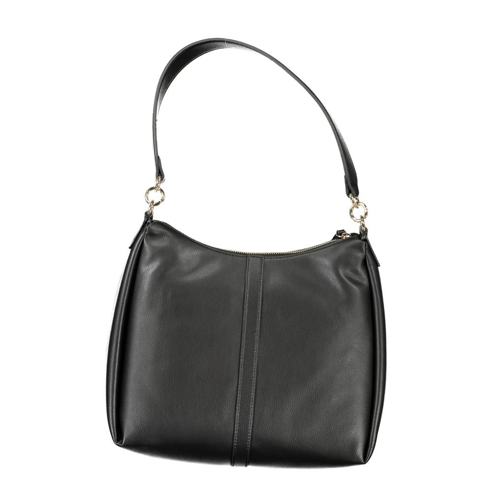 Black Polyester Women Shoulder Bag