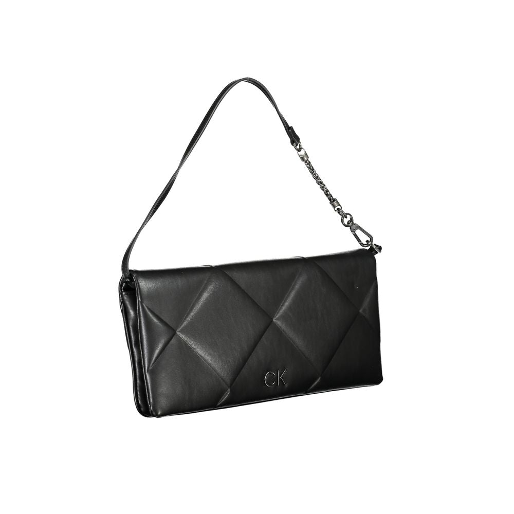 Black Polyester Women Handbag