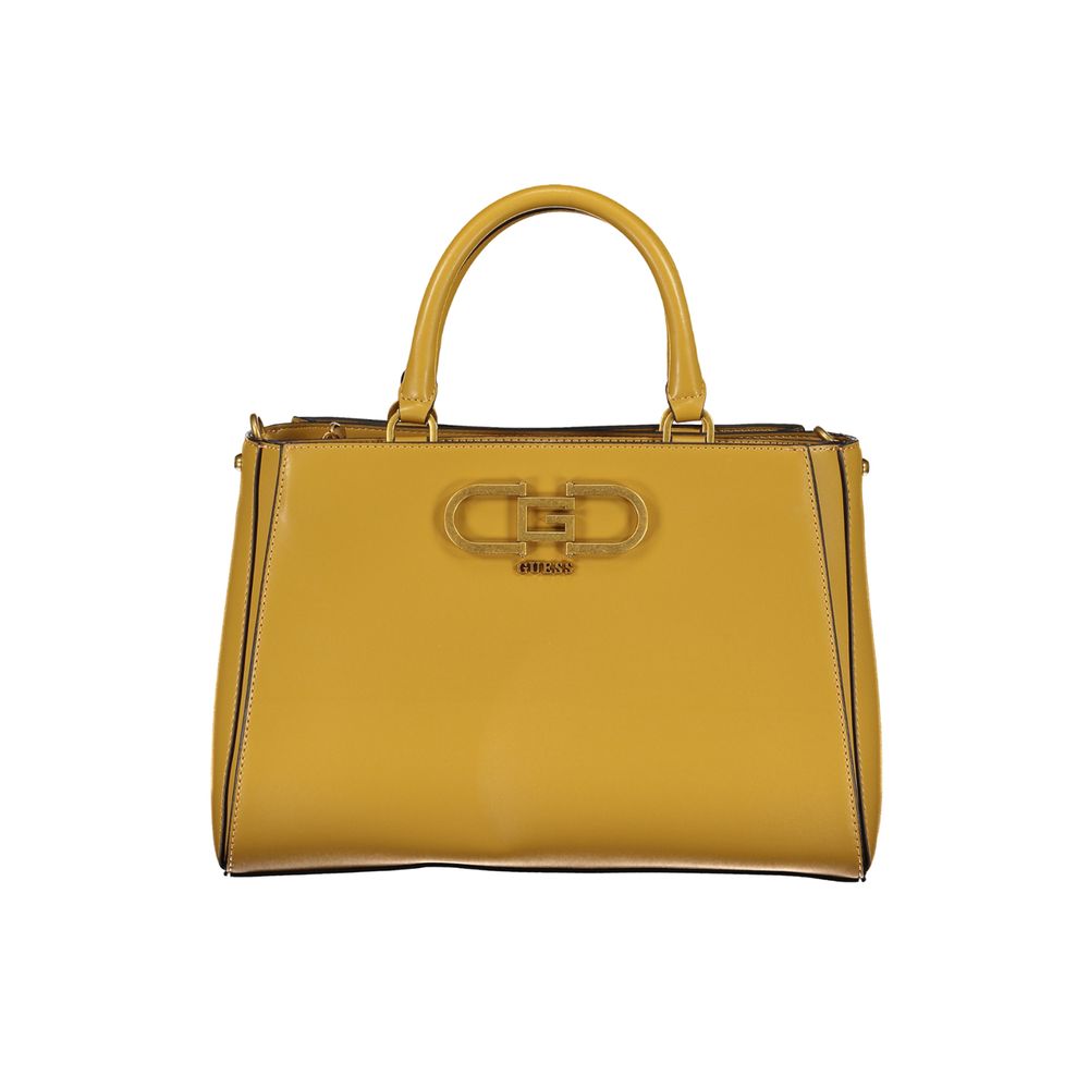 Yellow Polyurethane Women Handbag