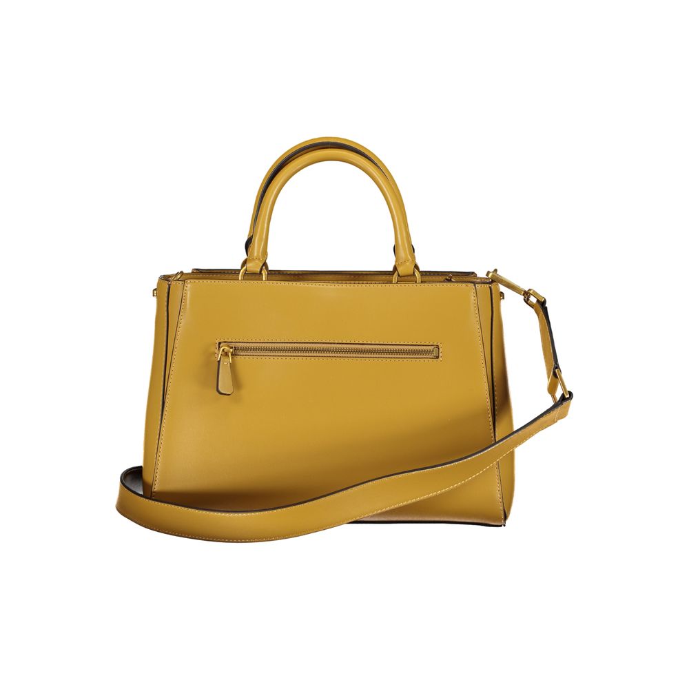 Yellow Polyurethane Women Handbag