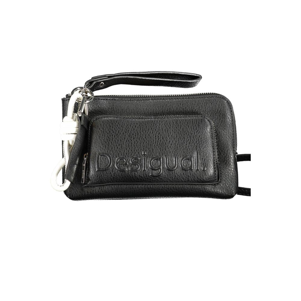 Black Polyurethane Women Shoulder Bag