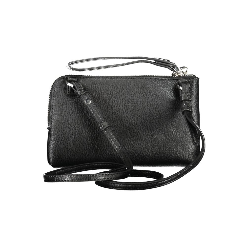 Black Polyurethane Women Shoulder Bag