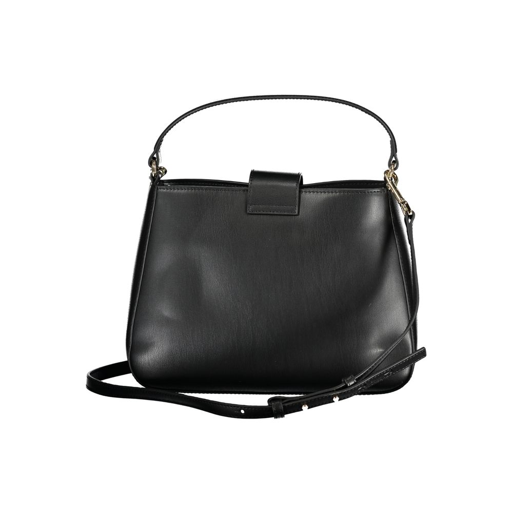 Black Polyurethane Women Handbag