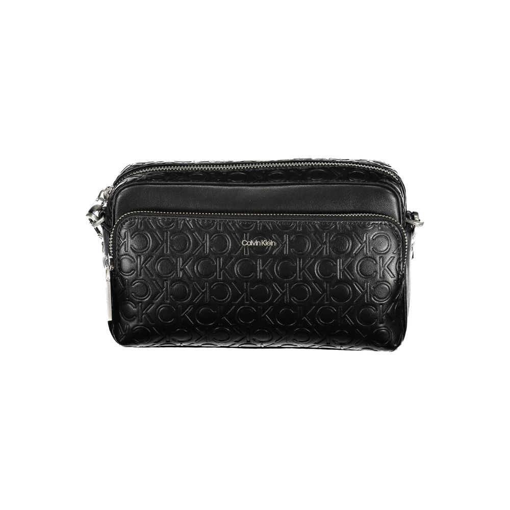 Black Polyurethane Women Shoulder Bag