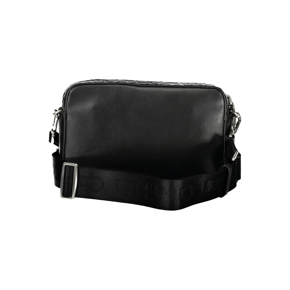 Black Polyurethane Women Shoulder Bag