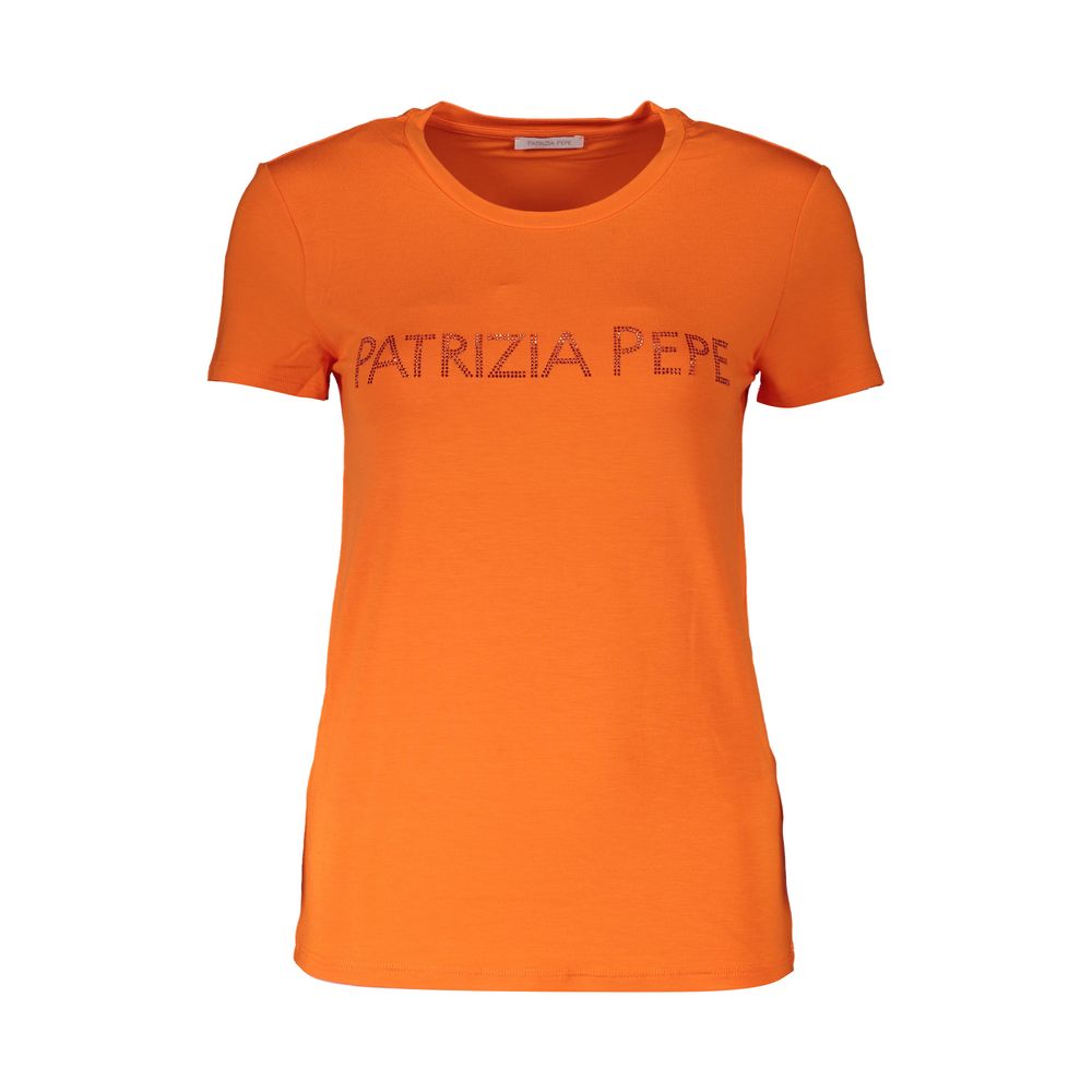 Orange Elastane Women Top